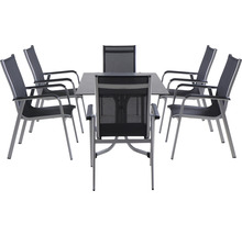 Gartentischgruppe mit sechs Stühlen und einem Tisch