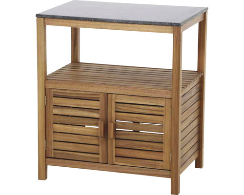 Gartenschrank aus Holz mit Arbeitsplatte