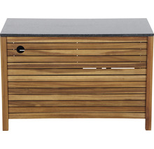 Gartenschrank aus Holz mit Steinplatte