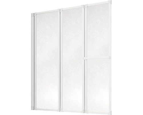 Duschabtrennung mit vier Elementen aus Glas und Rahmen