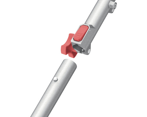 Rohrverbinder mit Knopfmechanismus zur Montage