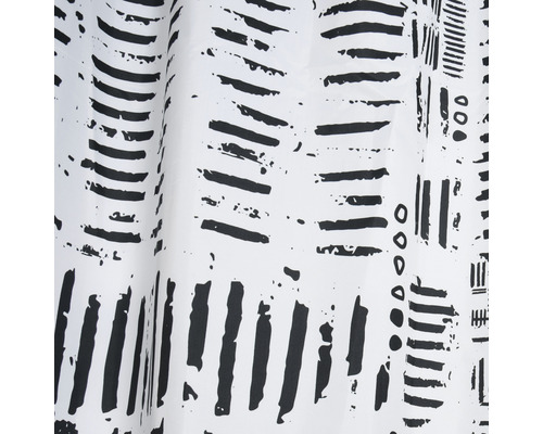 Dekostoff mit abstraktem Streifenmuster in Schwarz auf Weiß