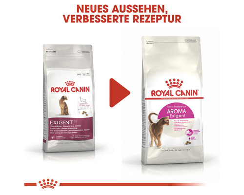 Zwei Packungen Royal Canin Exigent Katzenfutter im Vergleich