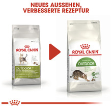 Zwei Packungen Royal Canin Outdoor Katzenfutter mit neuer Rezeptur.