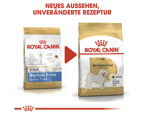 Zwei Packungen Royal Canin Adult Bichon Frise Hundefutter im Vergleich