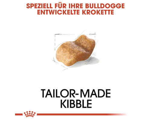 Speziell für Bulldoggen entwickelte Hundefutterkrokette