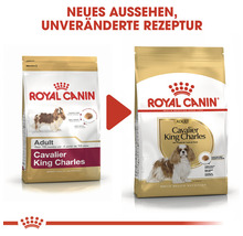 Royal Canin Cavalier King Charles adult dog food packaging showing the new design