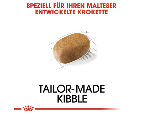 Einzelnes Hundefutterstück für Malteser