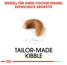 Speziell für Cocker Spaniel entwickelte Krokettenform