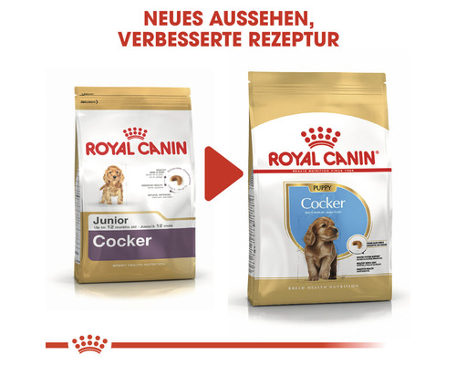 Zwei Packungen Royal Canin Cocker Hundefutter, neue Optik, verbesserte Rezeptur