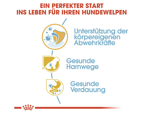 Welpennahrung zur Unterstützung der Abwehrkräfte, für gesunde Harnwege und Verdauung