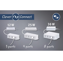 Clever Connect Verteiler mit unterschiedlicher Wattzahl und Anzahl der Ports