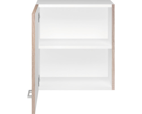 Geöffneter Wandschrank mit zwei Regalböden