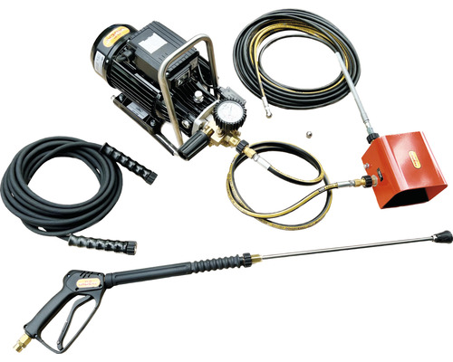 Hochdruckreiniger mit Elektromotor, Schlauch, Lanze und Reinigungspistole