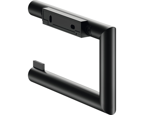 Schwarzer Papierrollenhalter zur Wandmontage