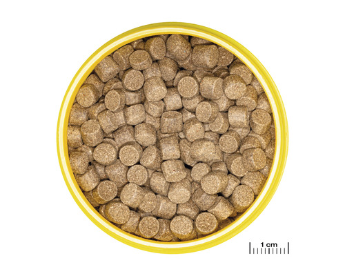Fischnahrungspellets in Dose