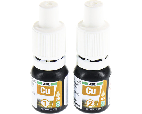 Zwei Flaschen JBL Kupfertest für Aquarien