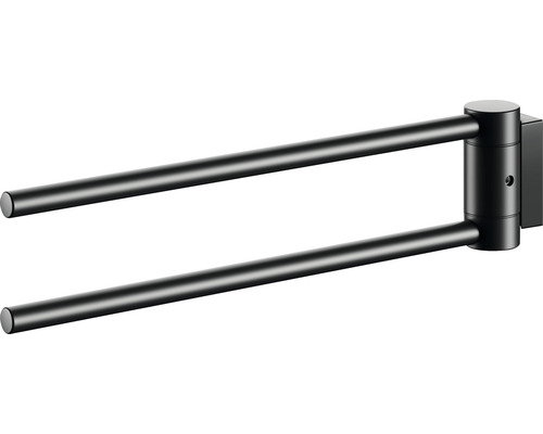 Handtuchstange KEUCO Plan Black Selection schwenkbar schwarz matt 14919370000 Doppelter Handtuchhalter zur Wandmontage