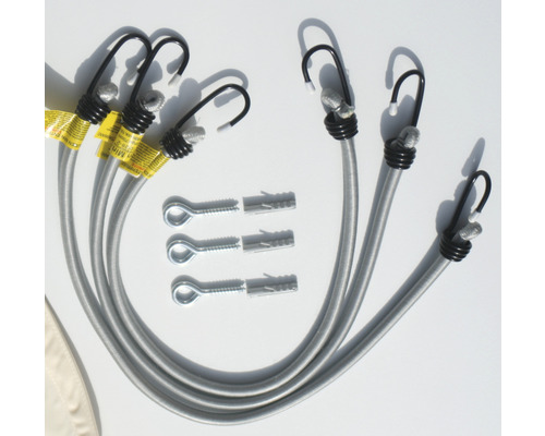 Spanngummis mit Haken und Schrauben zur Befestigung