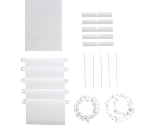 Vertikaljalousien Ersatzteile: Stoffbahnen, Beschwerungsplatten, Wendestäbe und Ketten