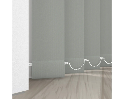 Graue Lamellenvorhänge mit Bedienschnur