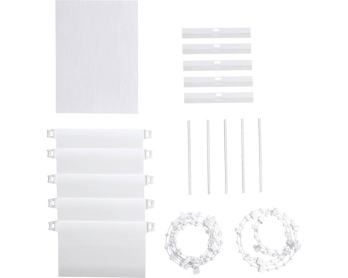 Einzelteile für eine Vertikaljalousie