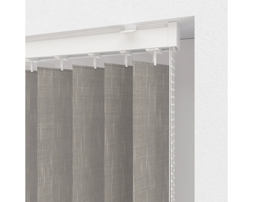 Vertikaljalousie mit Stofflamellen und Bedienschnur