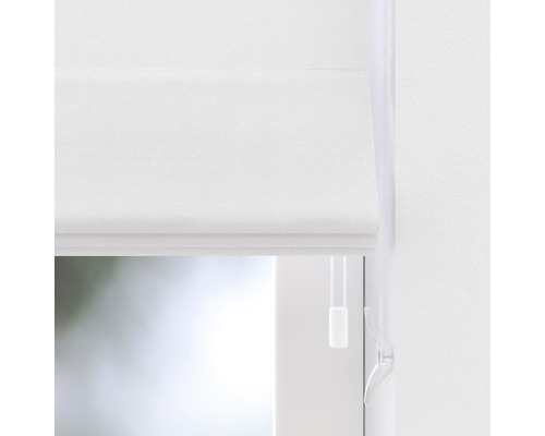 Weißes Faltrollo am Fenster