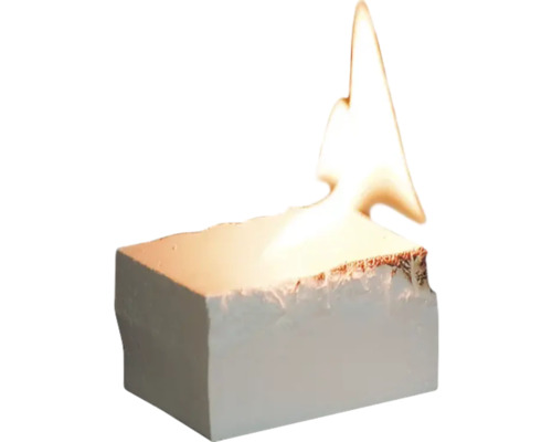Steinwolleplatte mit Hitzeflamme