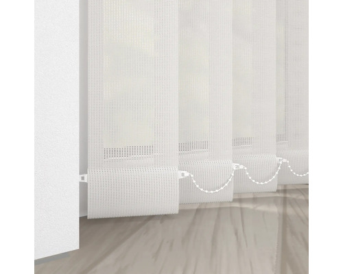 Lamellenvorhang aus Stoff mit Kettenzug zur Bedienung