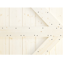 Schiebetür-Komplettset Barn Door Motiv X Fichte 79x210 cm inkl.  Türblatt,Schiebetürbeschlag und Griff-Set - HORNBACH