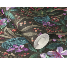 Tapetenrolle mit Blüten und Blättermuster
