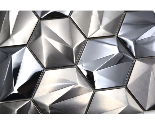 Metallmosaikfliesen mit 3D-Hexagonmuster