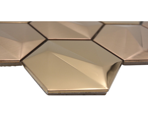 Mosaikfliese in Sechseckform mit dreidimensionaler Oberfläche