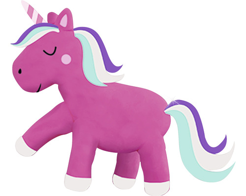Rosa Einhorn Figur mit Mähne und Schweif