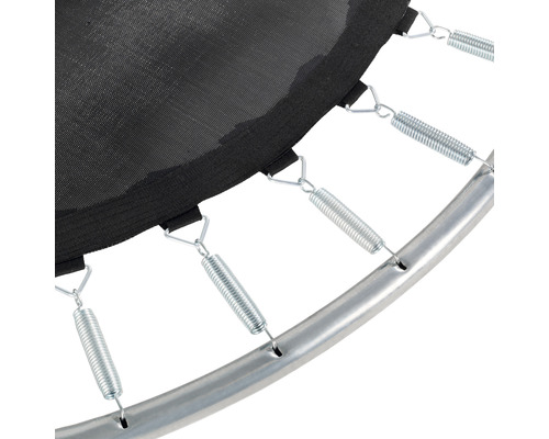 Detailansicht eines Trampolins mit Federn und Rahmen