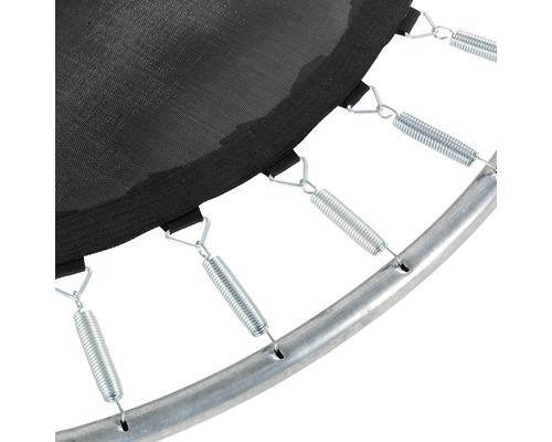 Detailansicht von Trampolinfederung und Rahmen