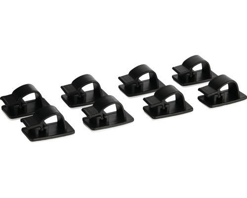 Acht Kabelhalter zur Befestigung von Kabeln