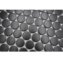 Keramikmosaik Knopf 92G Knopf uni schwarz matt 31,2x33cm