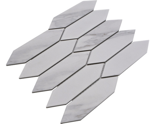 Mosaikfliese in Pfeilform aus Keramik und Marmor