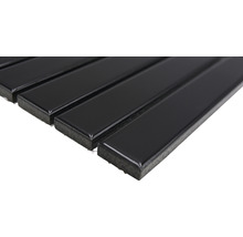 Keramikmosaik CG ST 250 Stäbchen uni schwarz glänzend 29,6x30cm