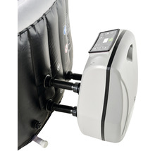 Whirlpool EXIT Silver Classic mit Filterpumpe und integrierter Wärmefunktion, 100 Luftdüsen, LED-Beleuchtung, isolierende Abdeckplane, Bodenplane schwarz