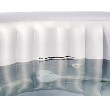 Whirlpool EXIT Silver Classic mit Filterpumpe und integrierter Wärmefunktion, 100 Luftdüsen, LED-Beleuchtung, isolierende Abdeckplane, Bodenplane schwarz