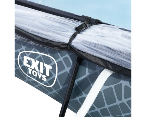 Detailaufnahme eines EXIT Toys Artikels mit klarer Abdeckung und Rahmen