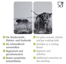 Herdabdeckplatten Set mit Hochlandrind Motiv