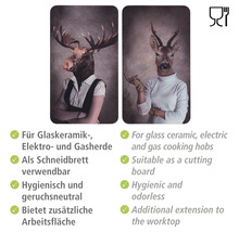 Herdabdeckplatte mit Tiermotiven als zusätzliche Arbeitsfläche