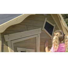 Stelzenhaus EXIT Crooky 500 Holz mit Sandkasten und Rutsche grün