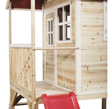 Holzspielhaus mit Rutsche für Kinder