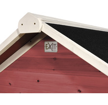 Detailansicht eines Spielhauses mit EXIT Toys Logo.