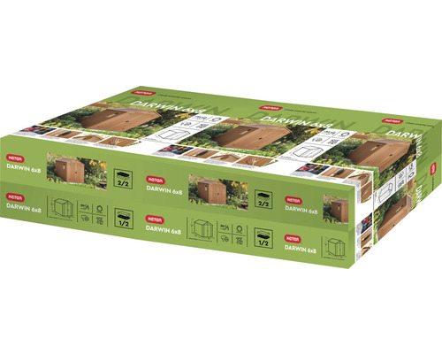 Verpackung eines Keter Darwin 6x8 Gerätehauses
